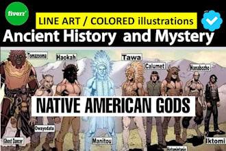 draw ancient gods,mythology or folklore characters
