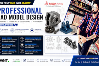 perfect 3d design, 3d printing file, technical drawing with using solidworks