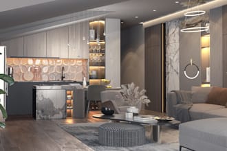 design creative interior by 3dmax and vray
