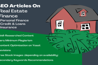 write SEO articles on real estate, finance, marketing, and business