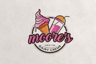 do creative ice cream, bbq ,fast food and restaurant logo