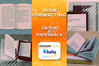 do book formatting, layout design for KDP, lulu etc