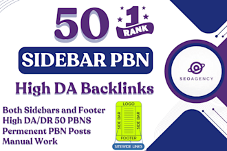 do 50 sidebar and footer homepage permanent HQ SEO backlinks