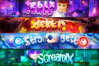 design a colorful gaming banner for youtube