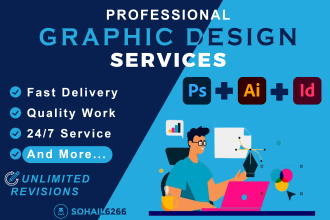 do professional graphic design in photoshop, illustrator and indesign