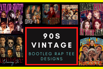 do 90s vintage bootleg rap tee t shirt designs