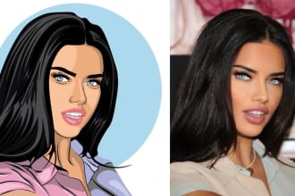 make 2d cartoon character drawing vector design