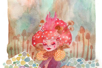 paint you a nature fantasy character with watercolors