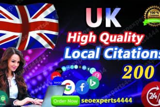 create 200 live UK local citation listings for local SEO