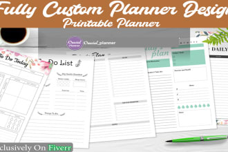 design custom planner, calendar or journal layout and cover