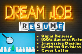 write and upgrade your  resume, cv, cover letter and linkedin