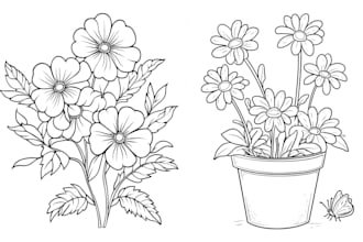 create flower coloring pages for school kids