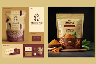 do premium product label, packaging  pouch bag design