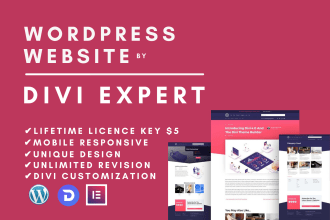 design divi wordpress website and divi theme customization