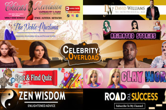 design elegant youtube banner and logo