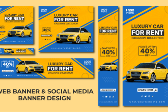 design web banner, google banner ads, display ads, or facebook cover