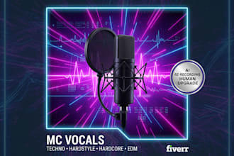 record techno hardstyle hardcore edm mc vocals or re record your ai