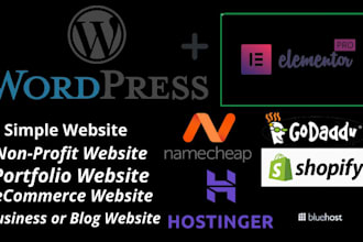 design your nonprofit,ecommerce wordpress website on namecheap hostinger godaddy