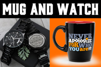 make amazing custom mug watch and jewelary design