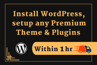install wordpress, setup theme, plugins and import demo in 1 hr