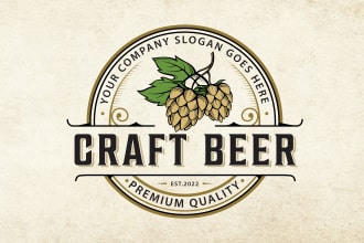 do  hand drawn retro vintage logo design