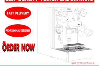 draw vector line drawing of any diagram  product illustration