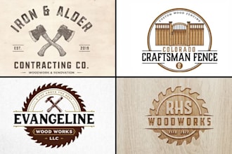 do modern wood work and carpentry logo