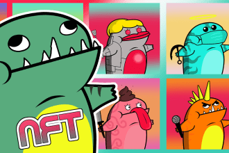 draw cute monster cartoon mascot nft collection