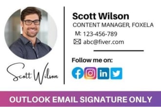 make modern HTML email signature for outlook