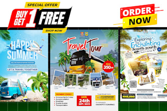 design stunning travel and tourism posters and flyers