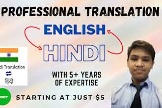 professionally translate english to hindi and vice versa
