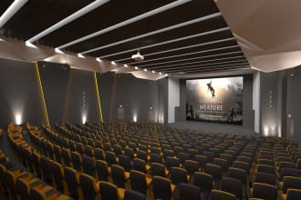 3d rendering of cinema architecture and interior design
