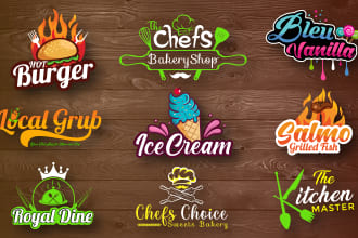 design modern restaurant,cafe,food,bbq,chef,bakery logo
