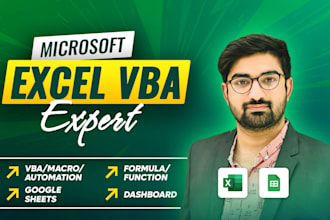 do microsoft excel vba, macros,formulas and dashboard