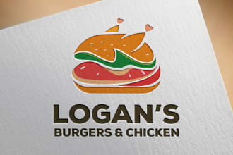 design food tea cafe coffee bakery BBQ burger restaurant logo