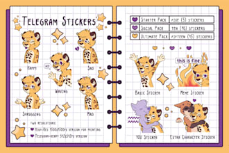 draw a custom telegram sticker pack