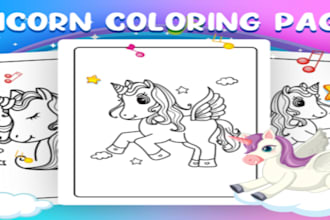 make you an unicorn coloring pages  KDP pages and etsy