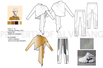 create a high fashion costume design and moodboard from ai