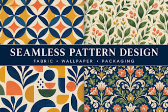 design seamless repeat patterns for fabric and wallpaper