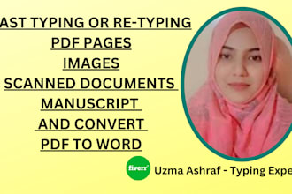 do fast typing, retyping PDF pages, and convert PDF to word,