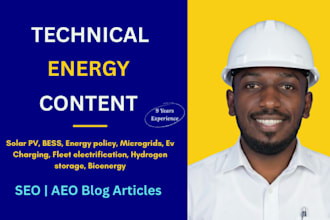 write renewable energy and solar SEO blog articles