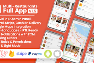 setup food delivery flutter with PHP laravel admin panel