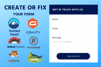 create or fix wordpress contact form, ninja, popup, multistep form quickly