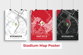 design stadium map posters for any soccer or football team