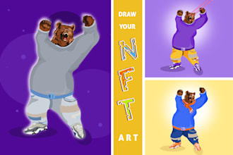 draw custom cartoon illustration for your nft art