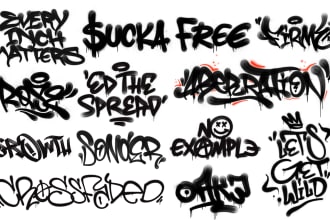 hand draw graffiti sprayed tag or logo