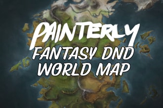 create a painterly map for fantasy dnd game, good for print