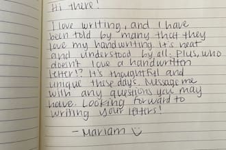 handwrite your letter or note