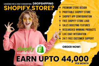 design shopify dropshipping store, shopify website or dropshipping website