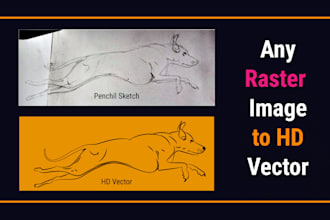 convert pencil sketch or any raster image to HD vector